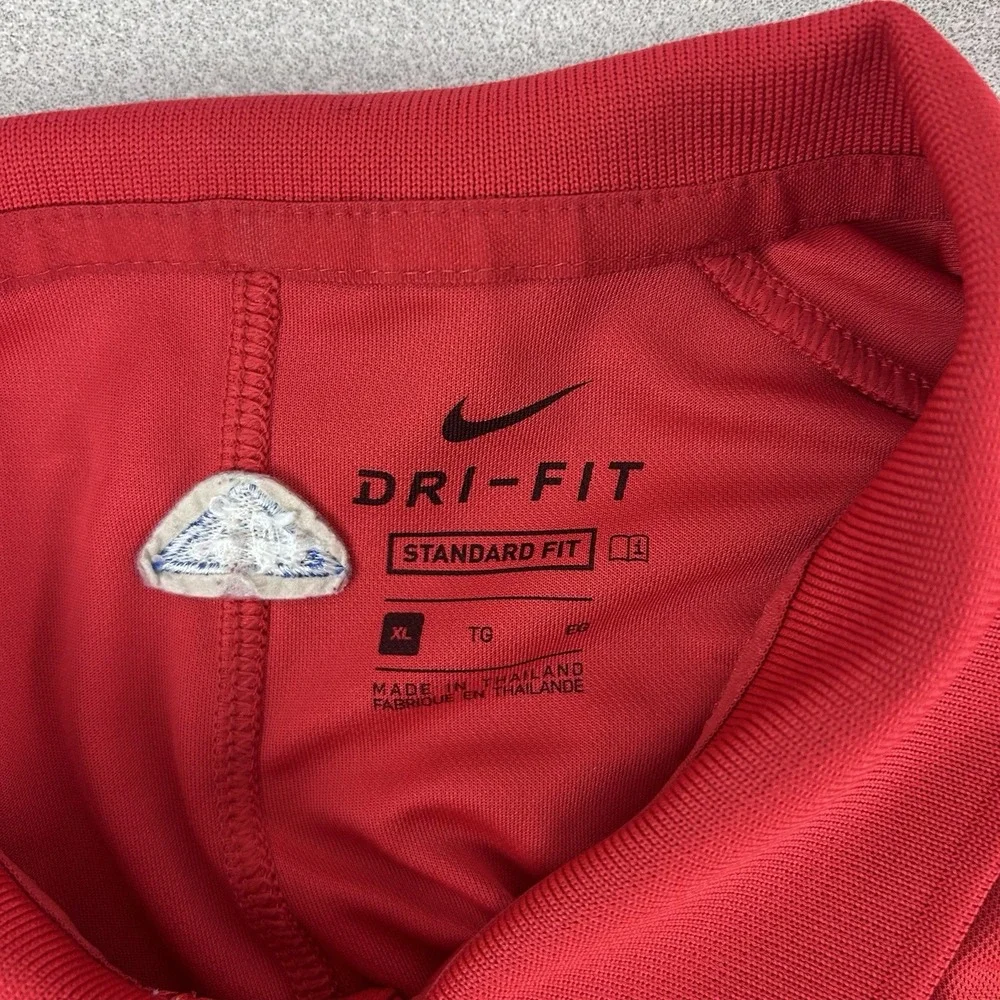 Nike Dri Fit Polo Shirt Men's XL Red Golf The Patriot Folds of‎ Honor *Flaw